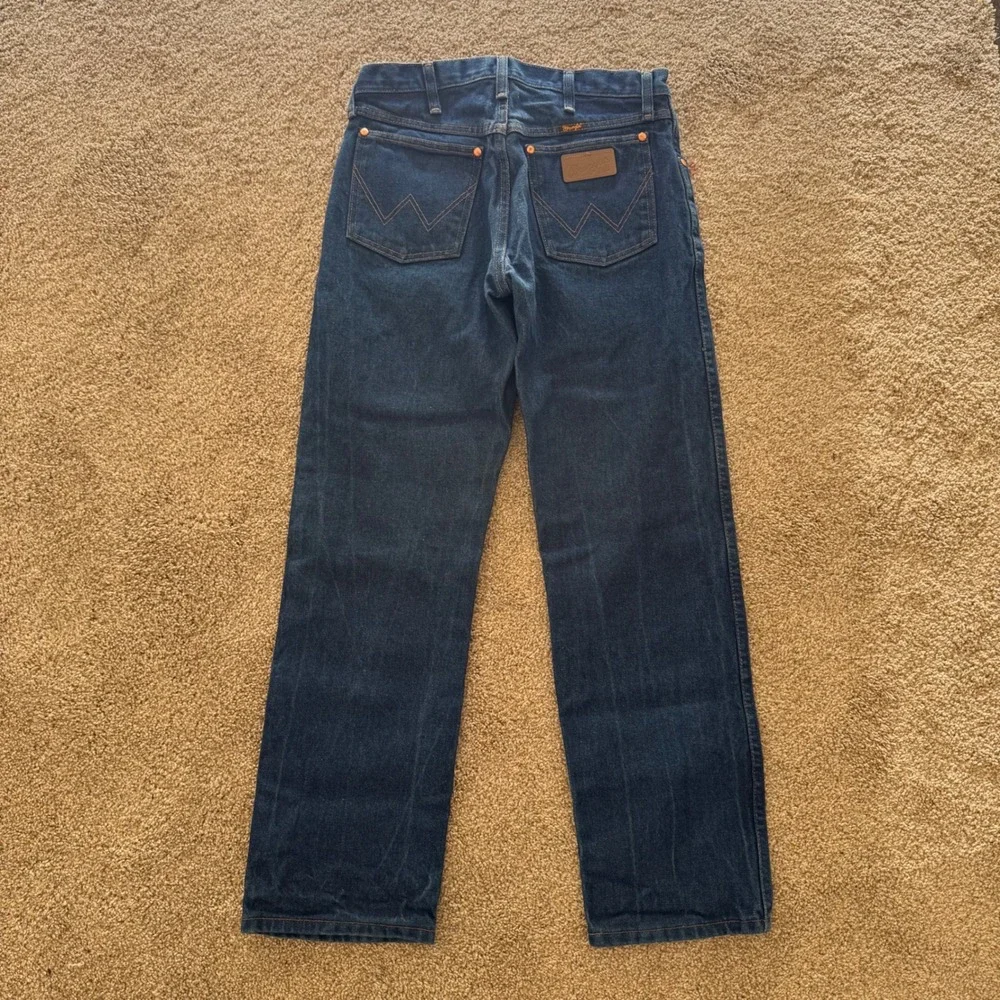 Wrangler Jeans Men 30x29 Dark Wash Cowboy Cut Straight Leg Denim Indigo